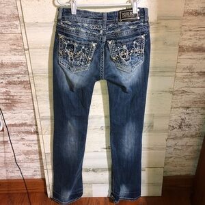 Miss me signature rise boot cut embellished jeans size 27 western countr…​